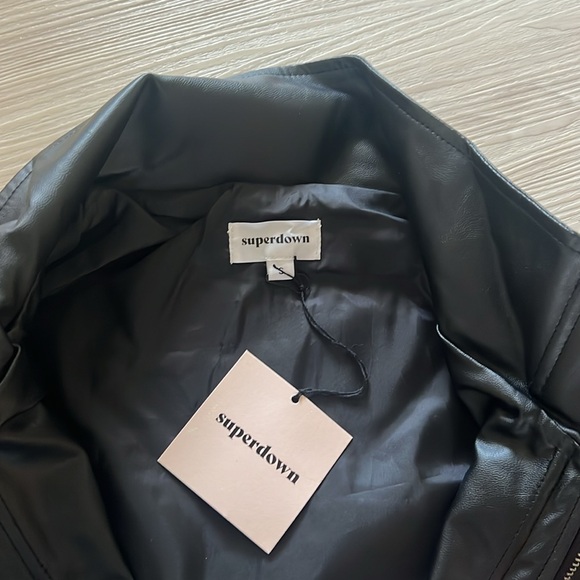BRAND NEW never worn Katie Faux Leather Jacket in Black superdown - Picture 4 of 5